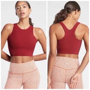 •ATHLETA• Conscious Crop Top / Sports Bra‎ in Canyon Red Powervita Fabric XS